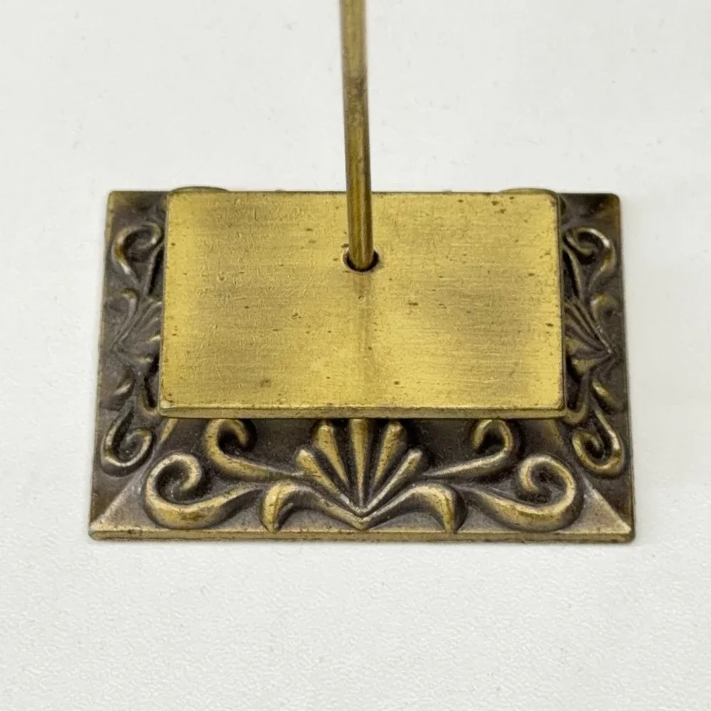 Celtic Cross Ornament with Stand Antique‎ Brass Brown Enamel Rhinestone 5 Inch